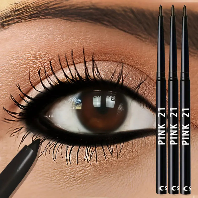 3pcs Waterproof Black Eyeliner Pencils – Smudge-Proof, Long-Lasting & Beginner-Friendly Eye Makeup