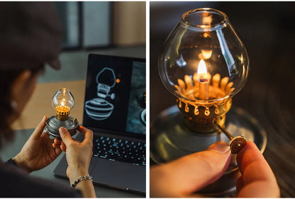 ThousWinds Luminara Mini Oil Lamp – Windproof Portable Retro Lantern with 20-Hour Burn Time for Camping and Hiking