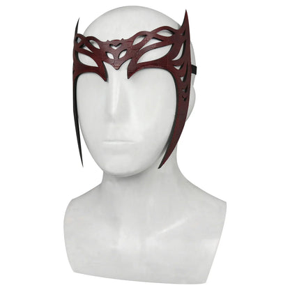 Scarlet Witch Cosplay Headband & Mask — Leather Face Cover for Adult Halloween, Superhero Costume & Party Props
