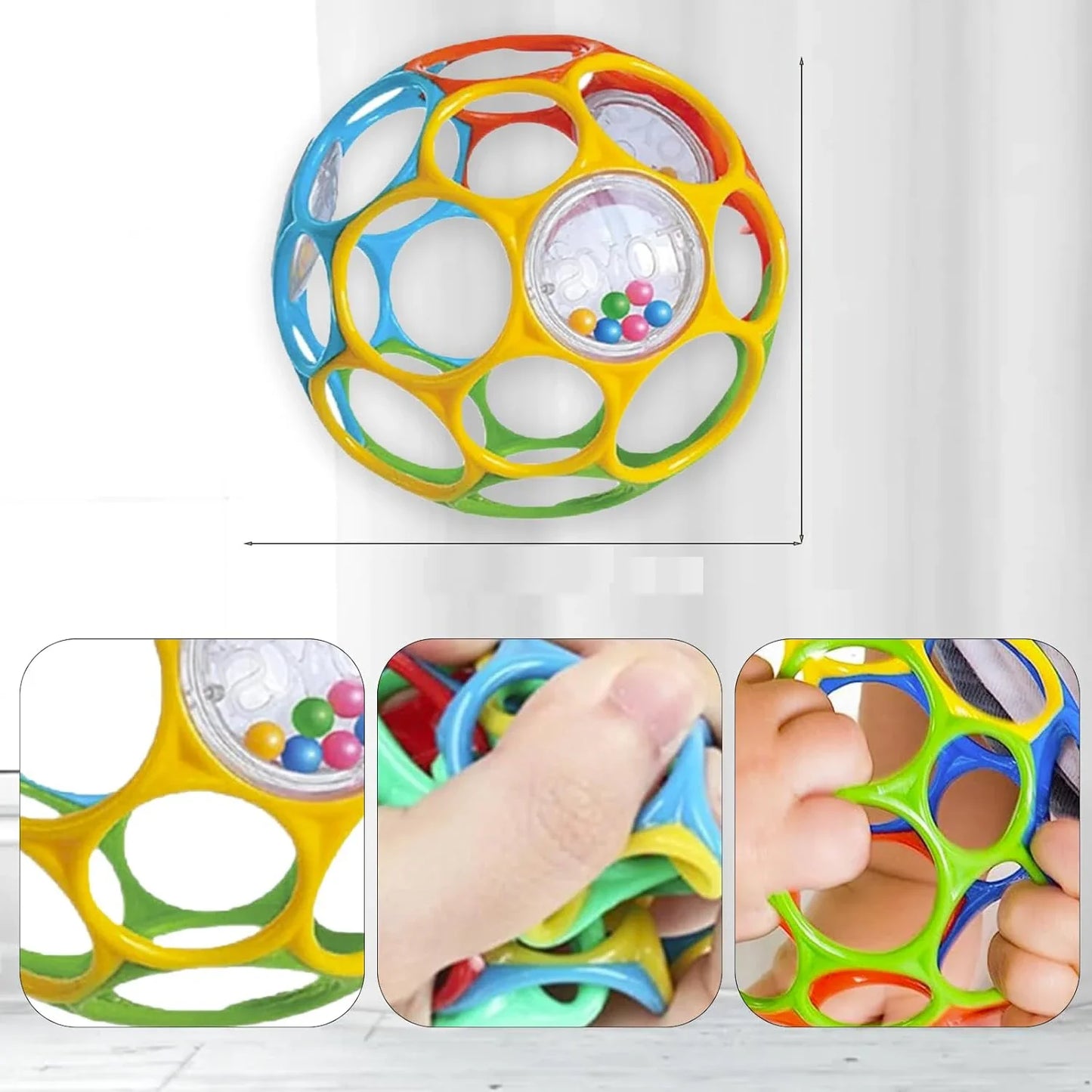 Soft Baby Grasping Rattle Ball – Early Education Sensory Toy with Bell, Random Color for Infants