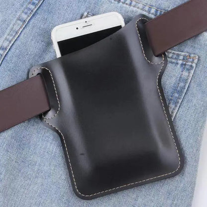 Men’s PU Leather Vintage Waist Bag – Phone Holster Belt Pouch for Travel & Hiking