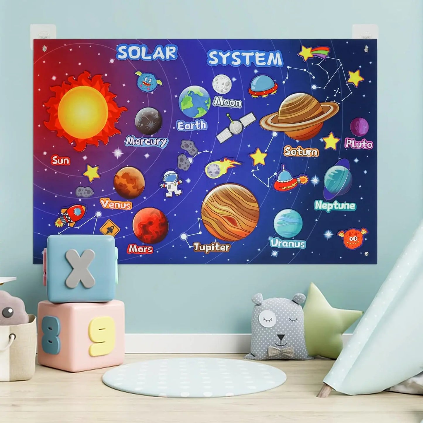 Montessori Felt Board Story Set – Outer Space Learning Activities, Preschool Educational Toy & Party Decoration