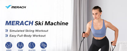 MERACH Simulated Ski Machine – Full Body Cardio Fitness Trainer for Leg Workout & Aerobic Exercise
