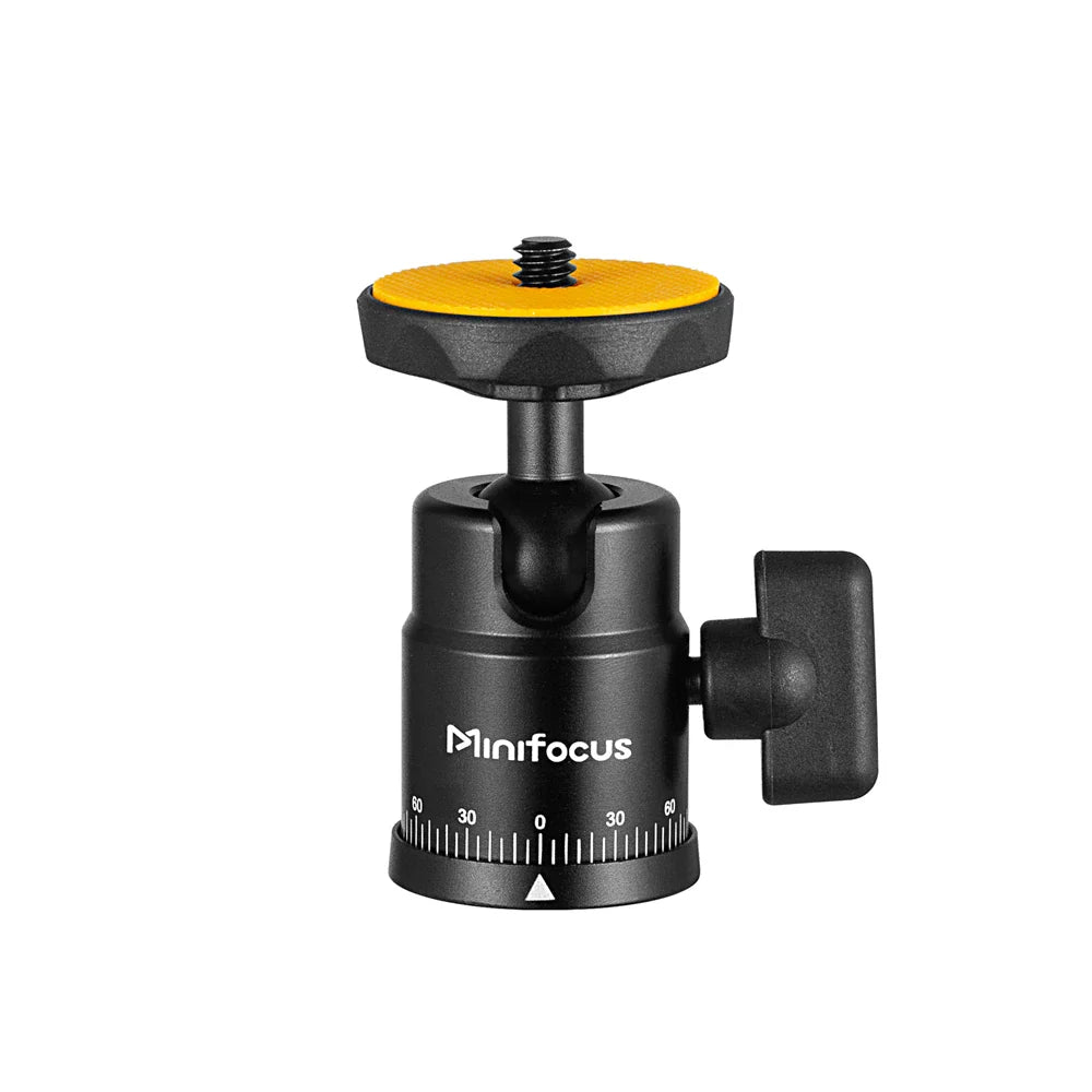 Mini Ball Head Panoramic Tripod – 1/4'' Hot Shoe Mount for DSLR Camera, Camcorder, Monitor, Smartphone, Light, Microphone, Slider