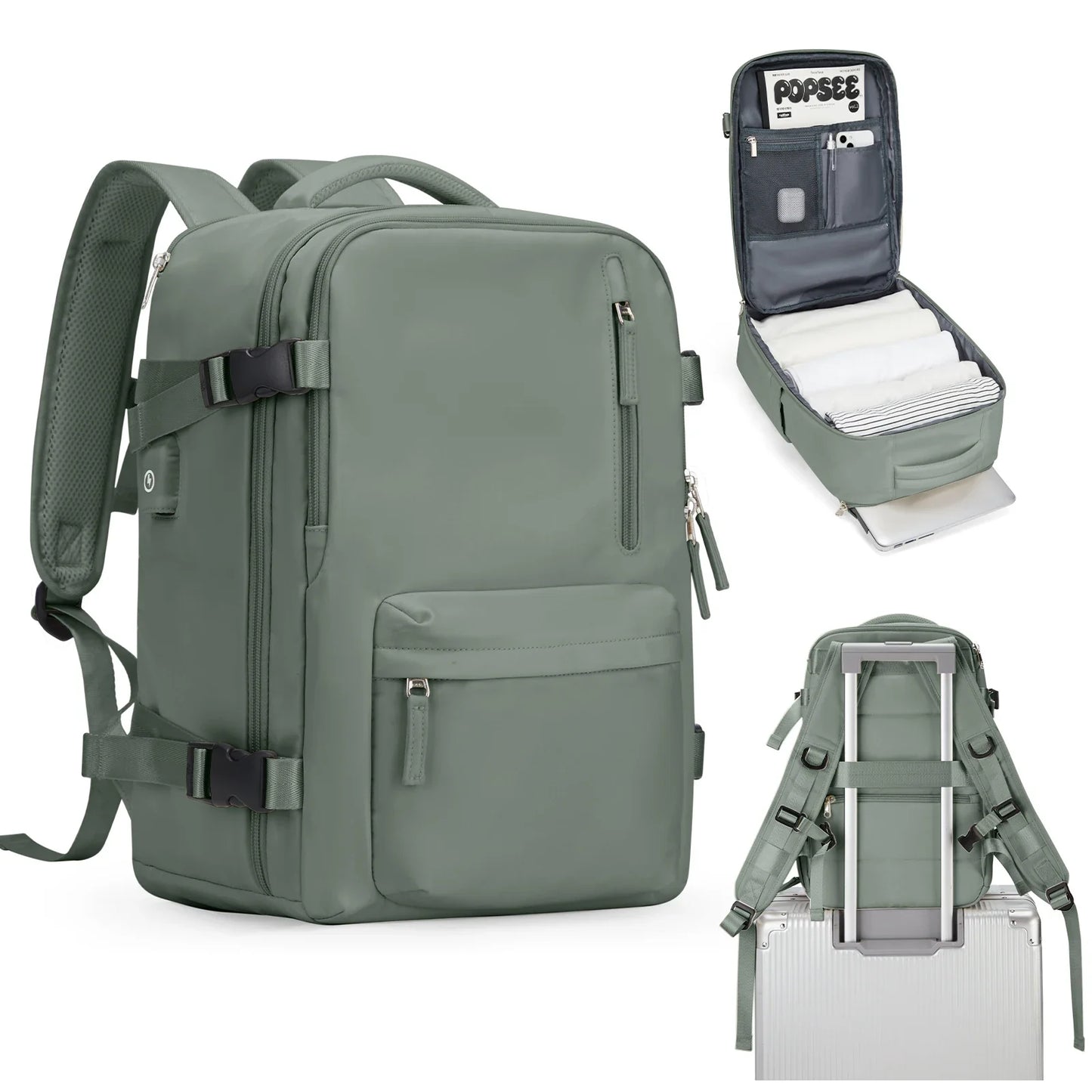 Women's Cabin Travel Backpack - Large Capacity, Water-Resistant Laptop Bag 45x36x20 cm, Fits EasyJet and Ryanair Carry-On Dimensions