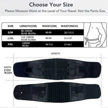 Adjustable Lumbar Support Belt — Double Pull Back Waist Orthopedic Corset for Spine Decompression, Back Pain Relief & Abdomen Toning