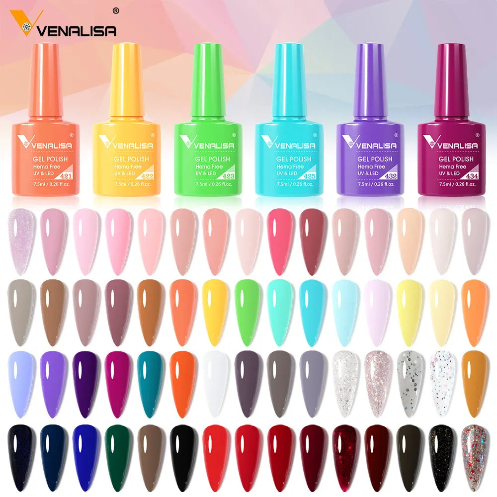 VENALISA 7.5ml HEMA-Free Nail Gel Polish – VIP4 Semi-Permanent Soak-Off UV/LED Gel Varnish, Full Coverage Nail Lacquer