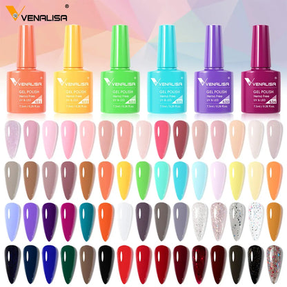 VENALISA 7.5ml HEMA-Free Nail Gel Polish – VIP4 Semi-Permanent Soak-Off UV/LED Gel Varnish, Full Coverage Nail Lacquer