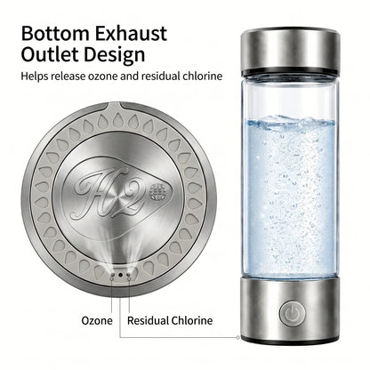 Hydrogen Water Generator Bottle - Portable Rechargeable SPE PEM Alkaline Ionizer Cup for Home & Travel