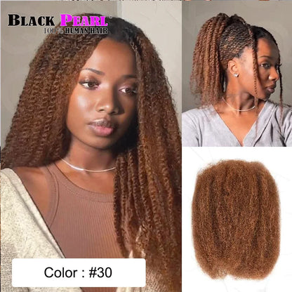 Black Pearl QVR Peruvian Kinky Curly Human Hair – 50g Afro Mini Twist Braiding Bundles 100% Remy Hair Extensions