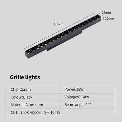 New Magnetic Track Light – Dimmable 48V LED Ceiling Lamp with Remote Control & No Main Light Design Spotlight