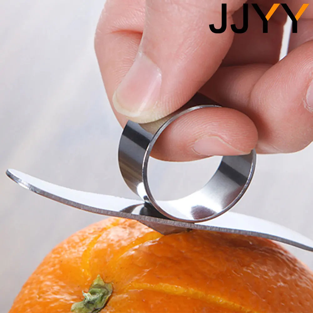 JJYY Orange Peelers - Stainless Steel Easy Open Citrus Peeler, Lemon Parer, Fruit Skin Remover and Slicer Kitchen Gadget