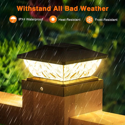 Outdoor Solar Fence Gate Light - Waterproof LED Villa Pillar Lamp for House, Garden & Yard Decor