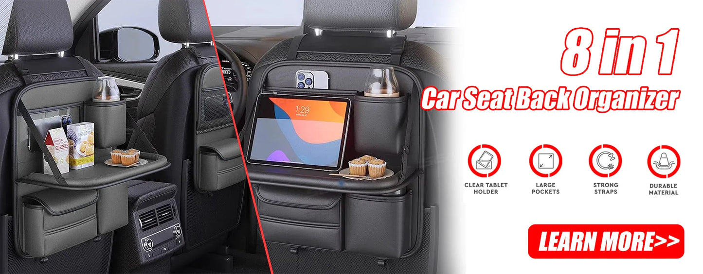 SEAMETAL Wireless Charging Car Seat Gap Organizer – 40W USB-C/Lightning Fast Charge, Auto Center Console Storage Box