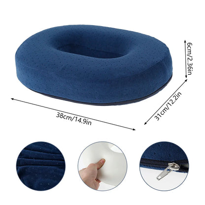 Memory Foam Donut Ring Seat Cushion Pillow | Comfort Chair Cushion for Pregnancy, Office, Travel & Pain Relief