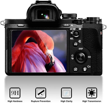 Tempered Glass Screen Protector for Sony A6400, A6300, A6000, A5000, NEX-7/6/5, A9, A77, A7 Series & ZV1 RX100 Cameras