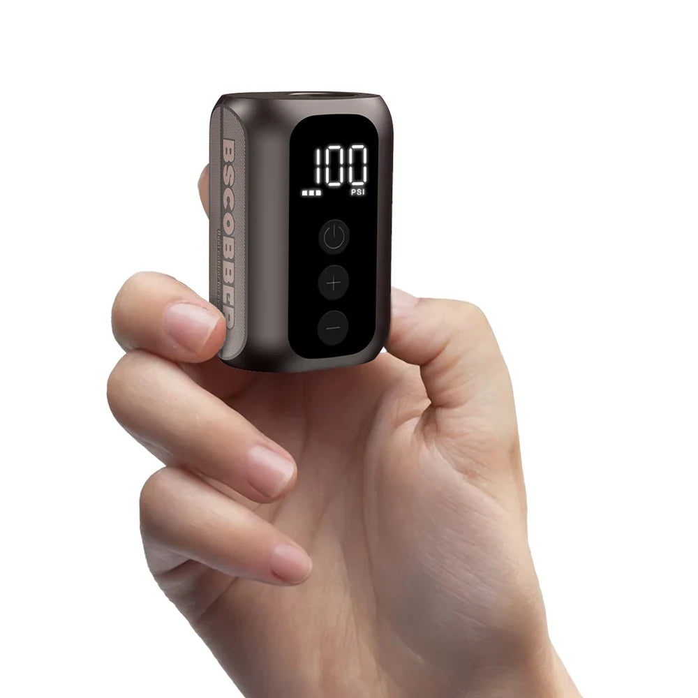 BSCOBBER A5mini Portable Air Pump - Rechargeable Wireless Bicycle Tire Inflator, 100 PSI High-Pressure