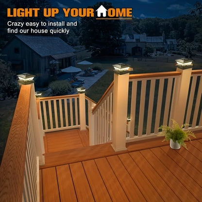 Outdoor Solar Fence Gate Light - Waterproof LED Villa Pillar Lamp for House, Garden & Yard Decor
