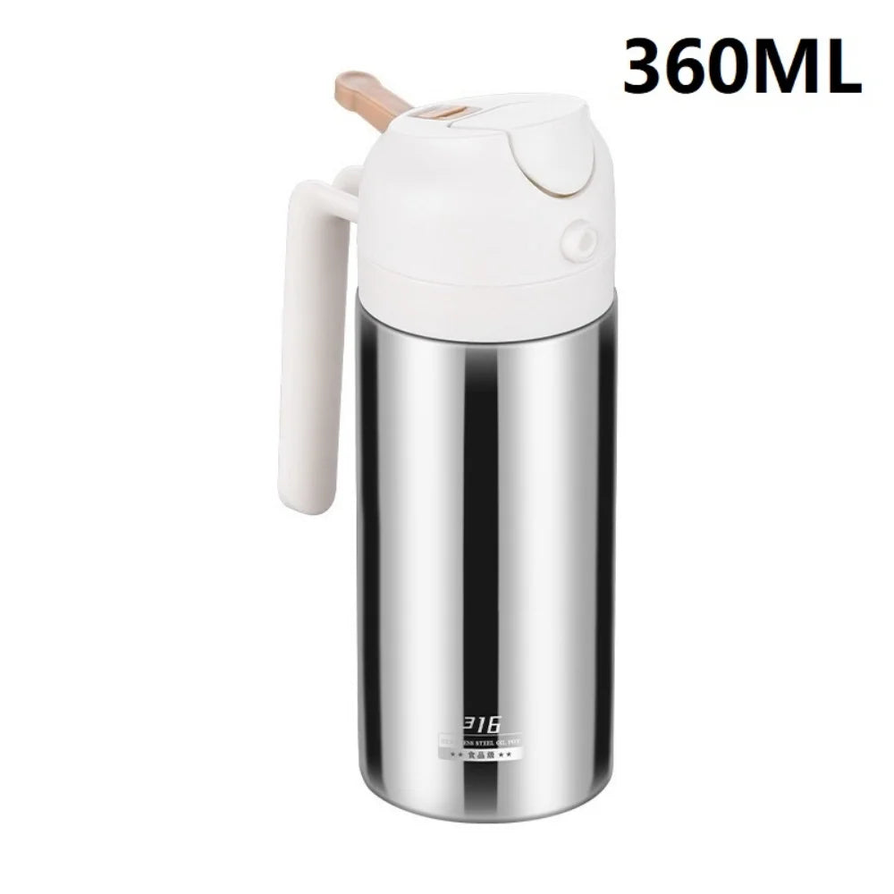 2-in-1 Stainless Steel Oil Dispenser - Refillable Cooking Spray Bottle for Baking & Kitchen Use