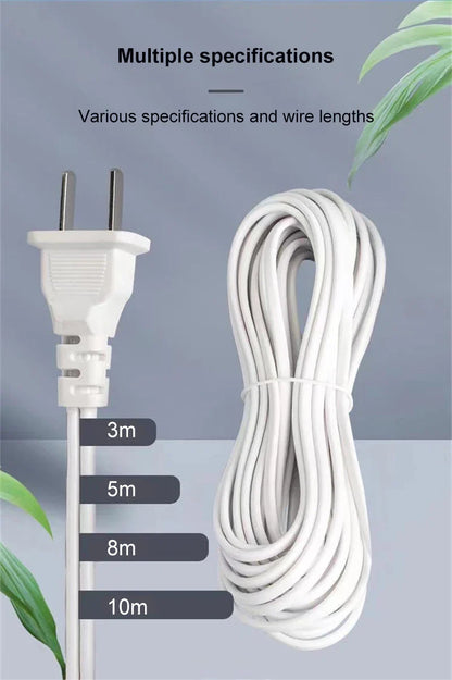 Versatile Lamp Bases with Switch: 3/5/8/10m LED Bulb Socket Adapter E27 Screw Lamp Holder - Suspension Tools with Two Plugs for Easy Installation