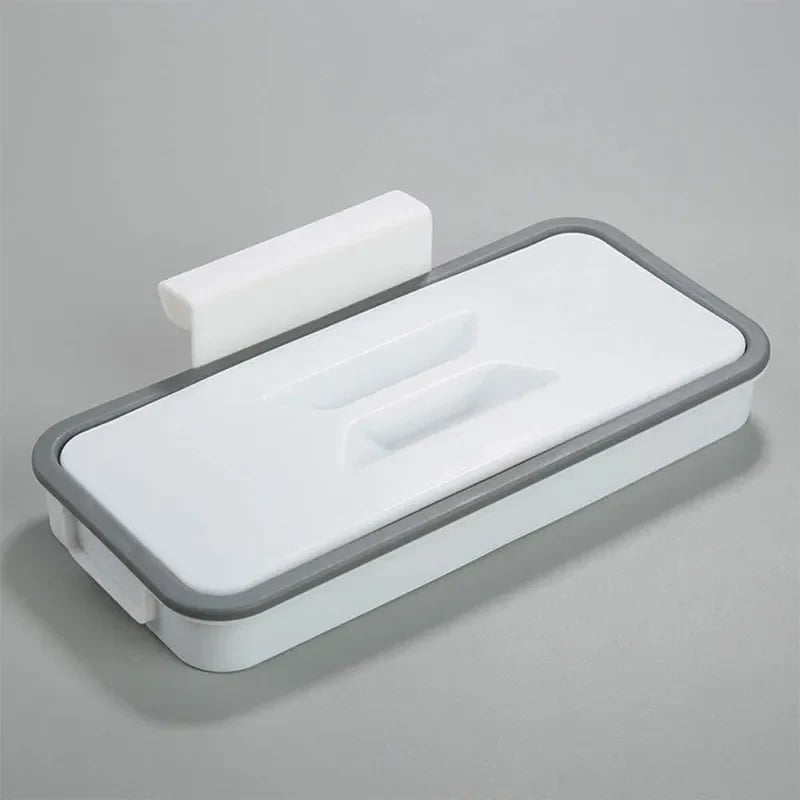 Kitchen Trash Storage Rack with Hanging Garbage Bag Hook - Multi-Use Scouring Pad Dry Shelf Holder and Dish Organizer
