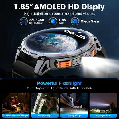 Karchilor 2025 Smartwatch — Men’s & Women’s Bluetooth Call Fitness Watch with 1.85" HD Screen, Waterproof Sports Tracker