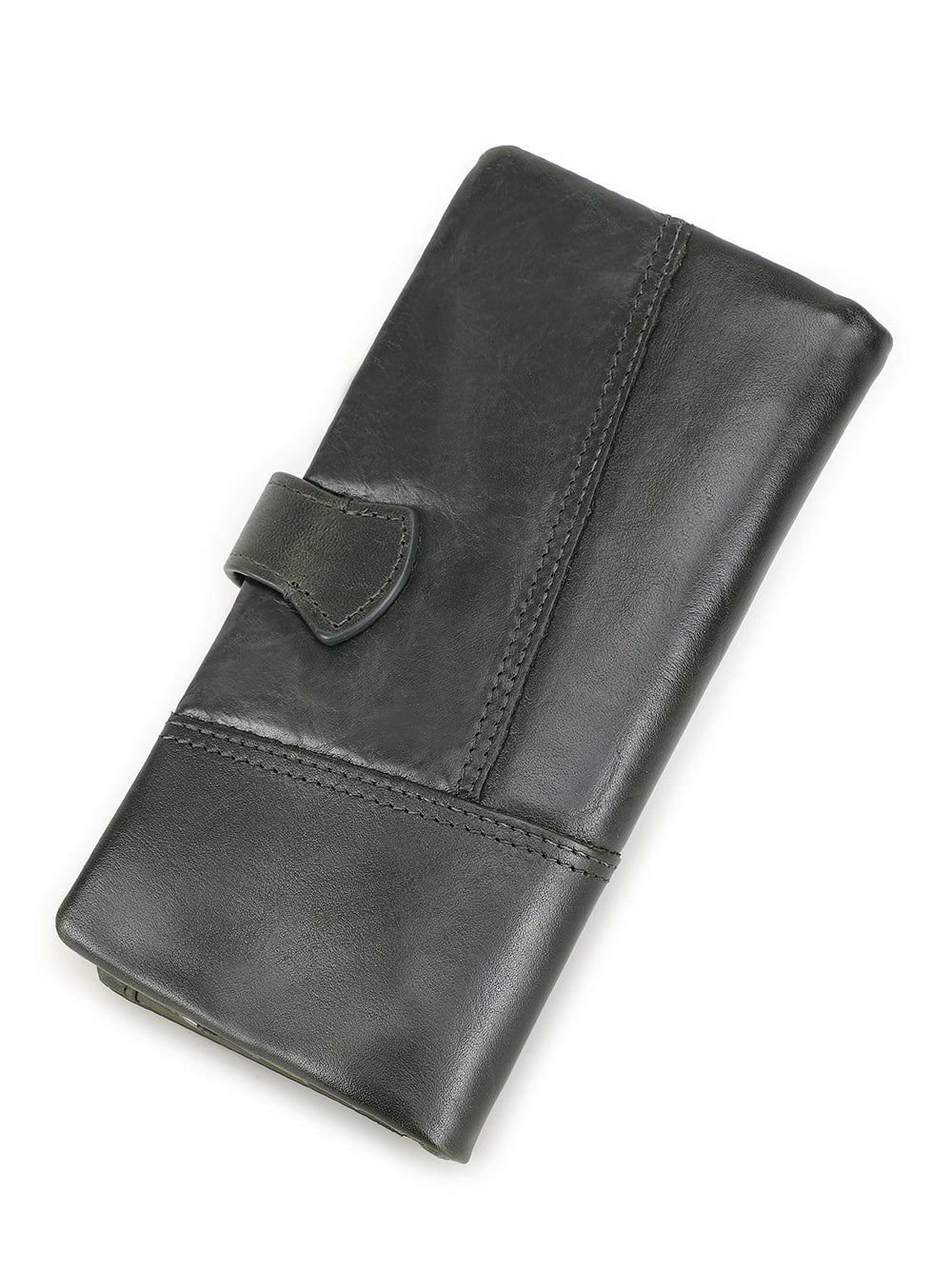 CONTACT'S Genuine Leather Men’s Long Wallet – Phone Bag with Zipper Coin Pocket, Clutch Purse & Small Wallet