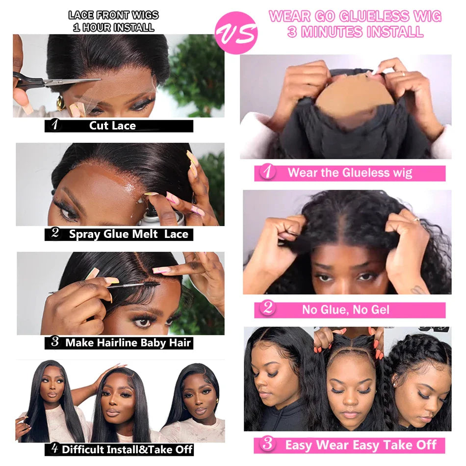 10A Human Hair Glueless Wig – Ready-to-Wear 6x4 HD Transparent Lace, Pre-Cut Bleached Knots, Kinky Curly Style