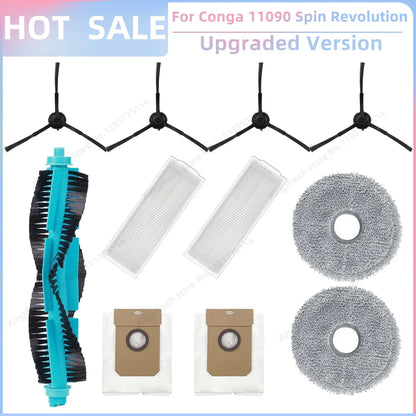 Replacement Parts Kit for Cecotec Conga 11090 / 13090 Spin Revolution Vacuum – Roller, Brushes, HEPA Filter & Mop