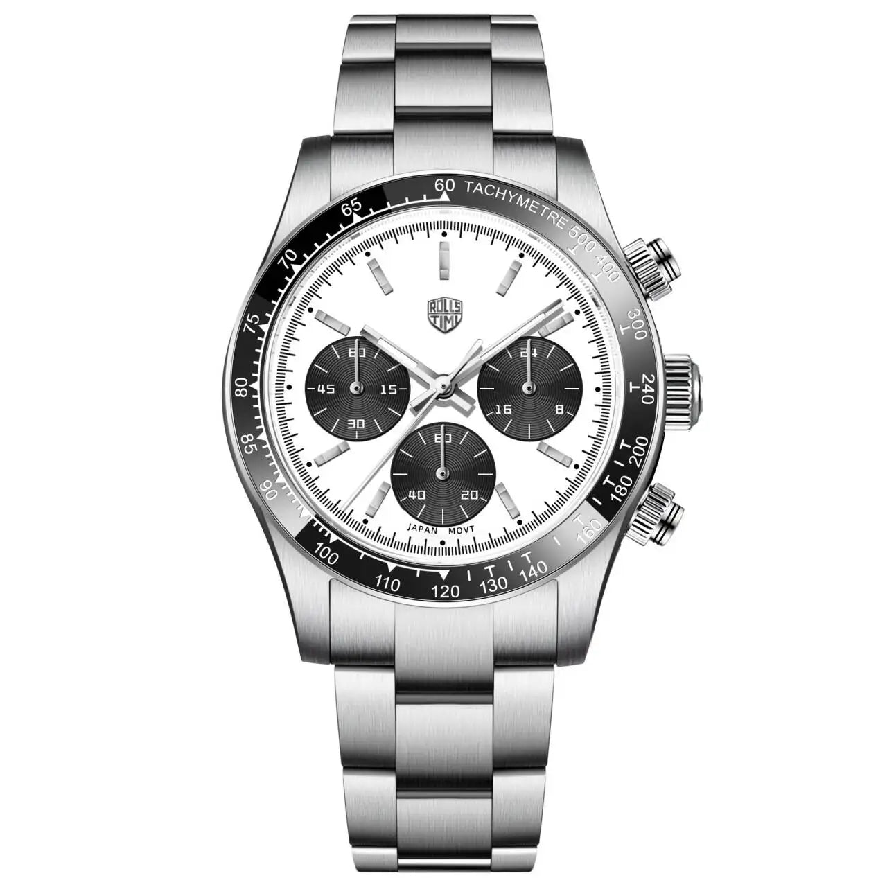 RollsTimi Men's Watch 2024 – Luxury Japan VK63 Quartz Chronograph, Sapphire Glass, Stainless Steel Wristwatch