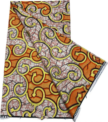 Grand Super Ankara Wax Fabric - Original 100% Cotton Glitter Batik Pagne 6 Yards Nigerian Party Dress Sewing Material