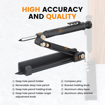 Multi-Function Scribing Tool: Construction Pencil DIY Woodworking Compass - Contour Gauge Scriber Line Maker & Measuring Tool