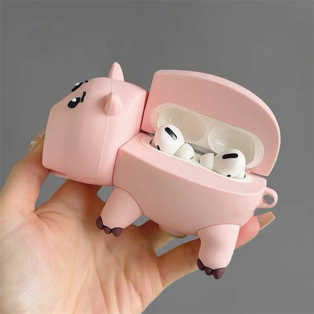Kawaii Cartoon AirPods Case - Silicone Shockproof Cover with Charm for AirPods 4, Pro 3 & Pro 2