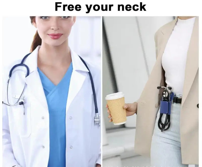 PU Leather Stethoscope Hip Holder — Comfortable Waist Bag Organizer and Protective Storage Carrier for Medical Accessories