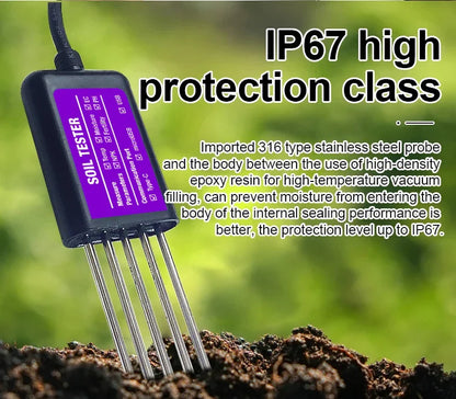 8 in 1 Soil Tester with USB Type-C – Temperature, Moisture, EC, PH, NPK, Portable Sensor, Free Android App