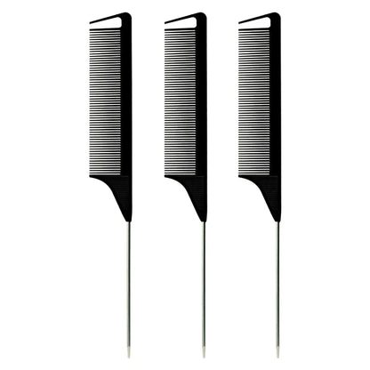 Pro Pointed Tail Comb – Anti-Static Hair Styling Brush, Steel Needle Pin Rat Tail Comb for Salon & Barber Accessories
