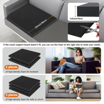3Pcs 56x56cm Couch Cushion Support Boards – Sofa Sagging Seat Fix Inserts for Lift, Firm Support & Comfortable Seating Restoration