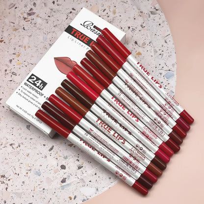 12-Piece Long-Lasting Lipstick Set with Lip Liner & Matte Lip Gloss — Professional Makeup Gift for Women