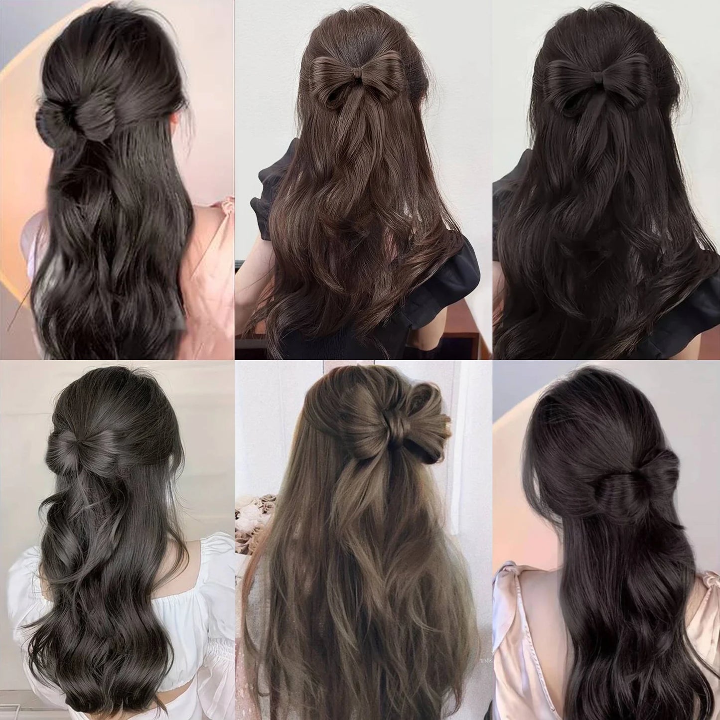 Bowknot Claw Clip Hair Bun – Synthetic Clip-In Hair Extensions for Women’s Daily Use