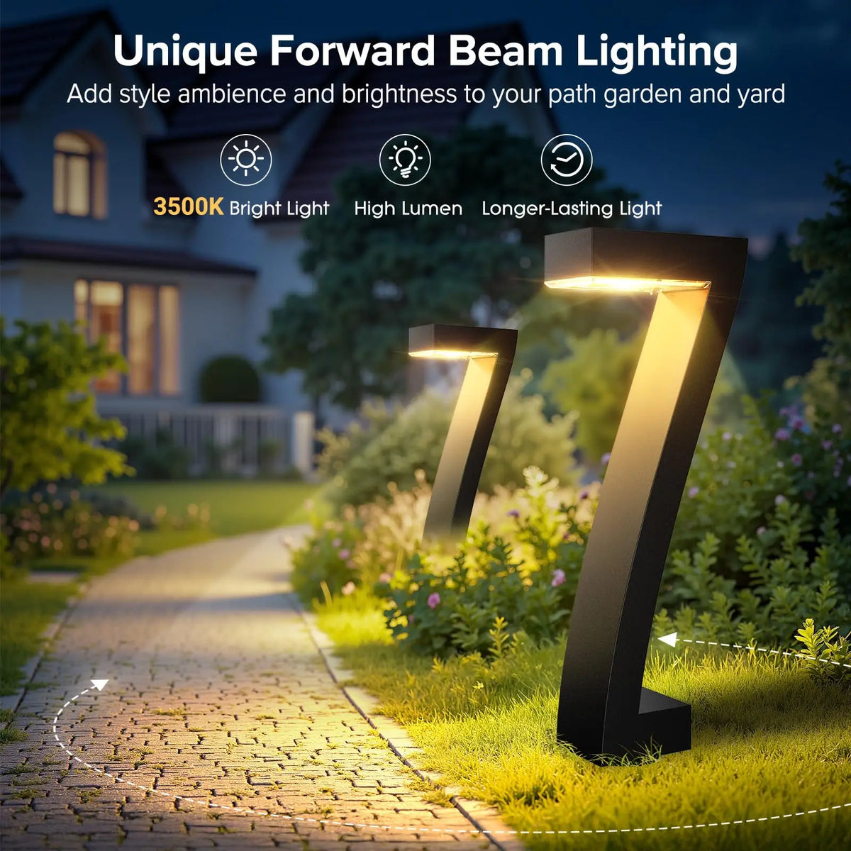 Upgraded Bright LED Solar Pathway Lights - IP65 Waterproof Outdoor Garden Lights for Yard, Driveway & Walkway Decor