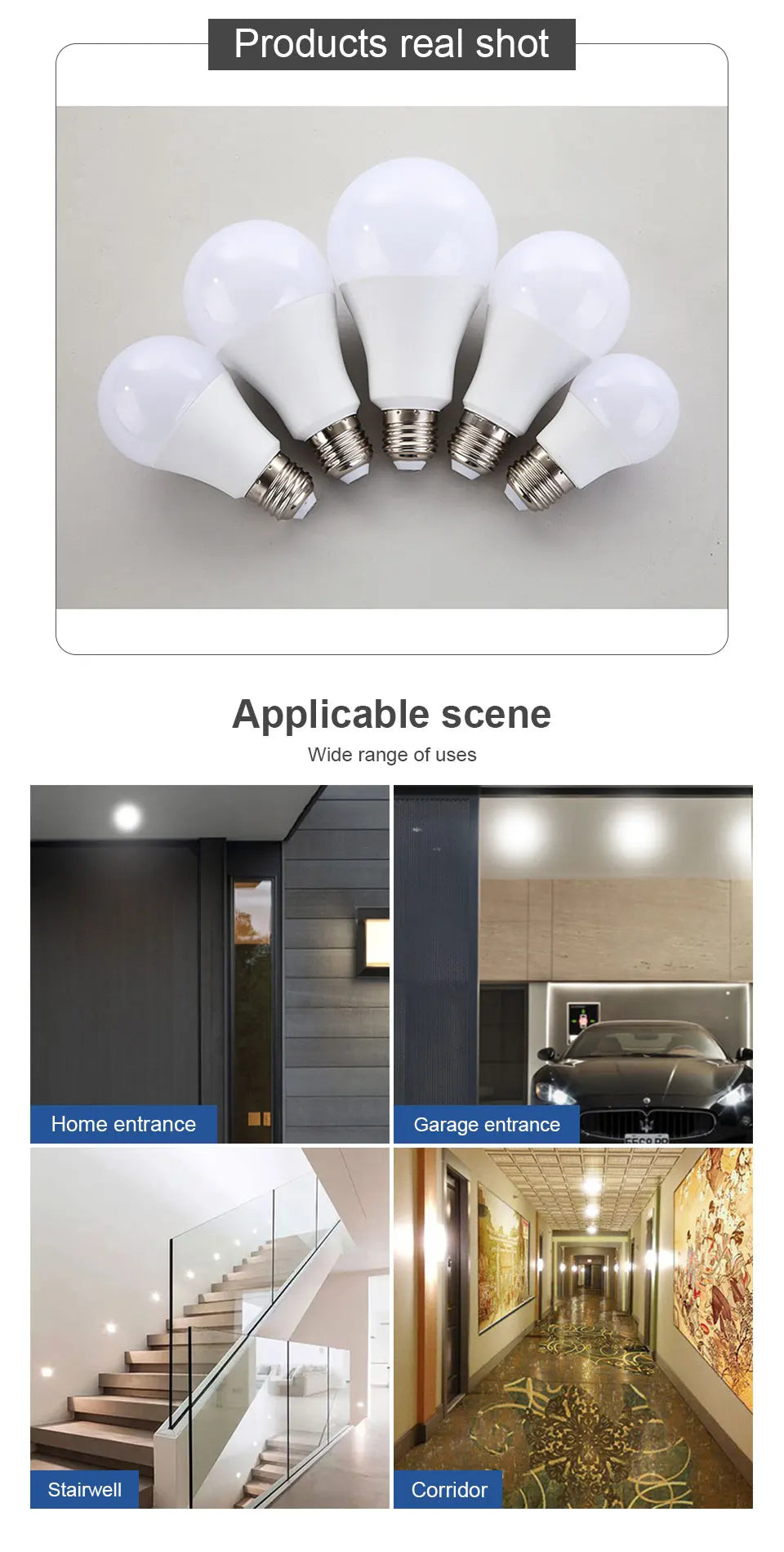 Motion Sensor LED Bulb E27 – 6W to 20W Radar Light Lamp for Home, Stairway & Pathway (110V/220V)