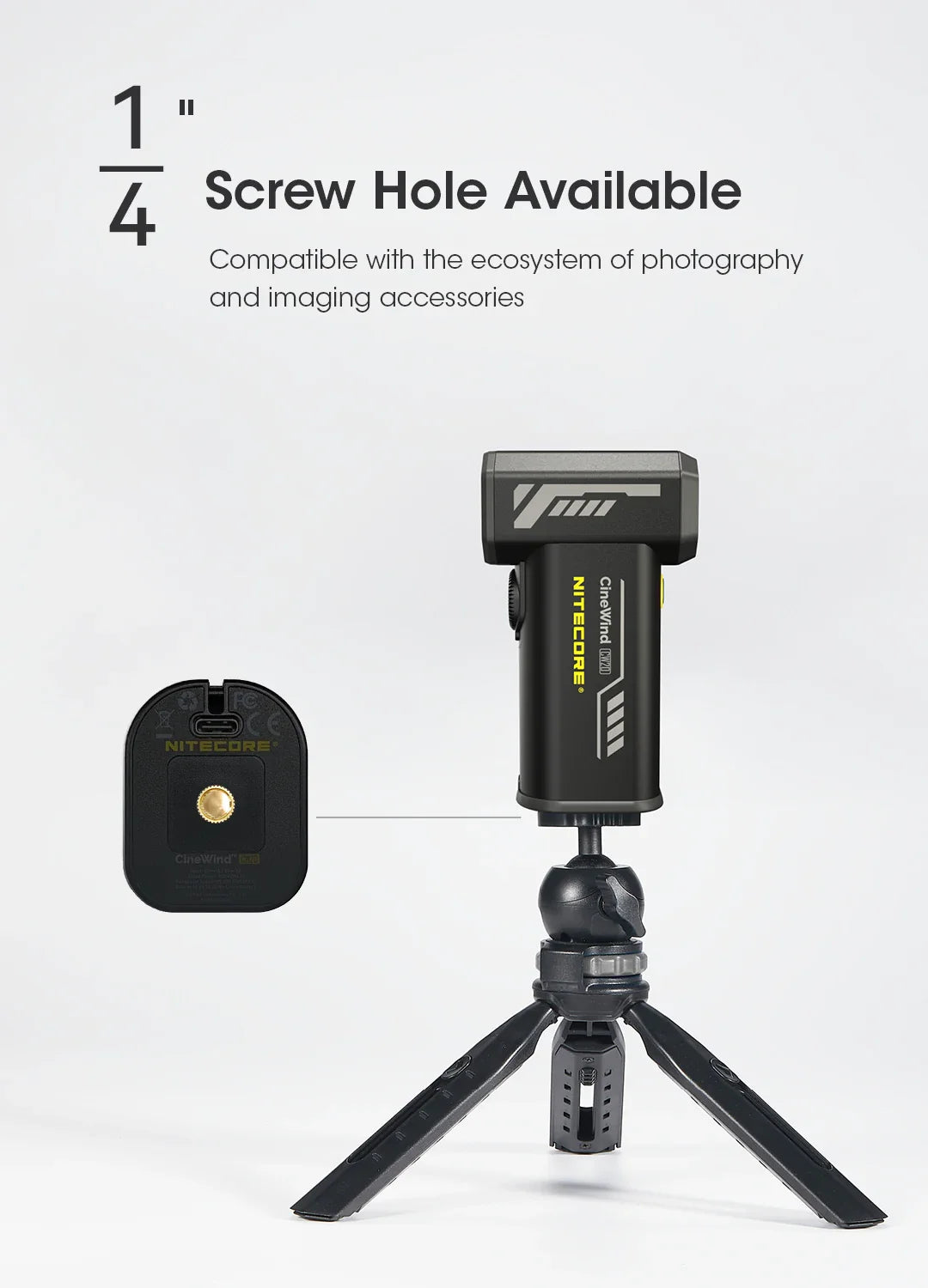 NITECORE CW20 Multipurpose Pocket Fan - Portable Stepless Wind Blower for Photography, Canon, Sony, Short Video & Camping