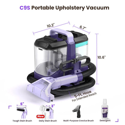 Portable Carpet & Upholstery Cleaner - 15KPa Spot Cleaning Machine for Carpets, Sofas & Car Seats