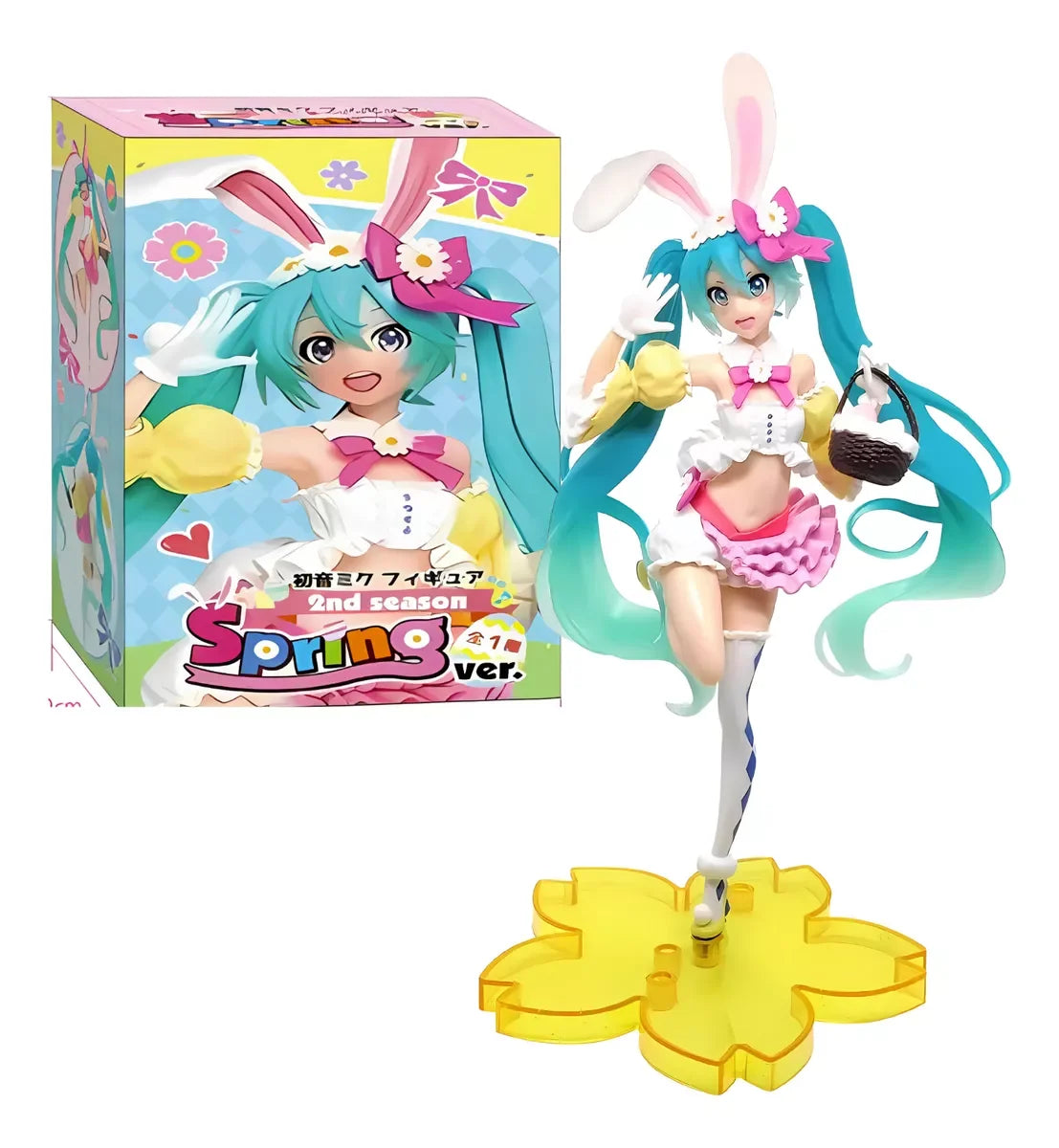 23CM Hatsune Miku Anime Figure - Kawaii PVC Model Doll with Rabbit Ears for Christmas Gifts & Ornaments