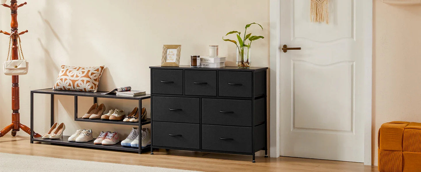 Bedroom Dresser with 7 Fabric Drawers – Organizer Storage Closet & Clothes Display Cabinet for Living Room
