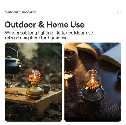 ThousWinds Luminara Mini Oil Lamp – Windproof Portable Retro Lantern with 20-Hour Burn Time for Camping and Hiking