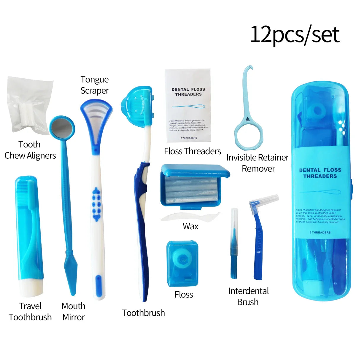 12PCS Orthodontic Oral Care Kit – Teeth Cleaning & Dental Hygiene Tools