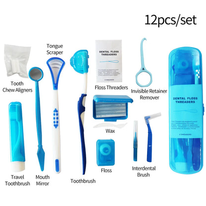 12PCS Orthodontic Oral Care Kit – Teeth Cleaning & Dental Hygiene Tools
