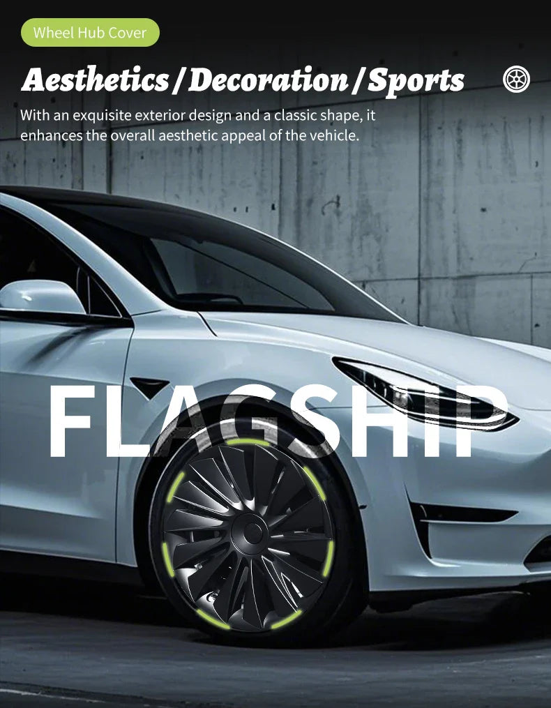 Tesla Model Y 2020–2024 19" Full Coverage Blade Wheel Hubcap – Car Accessories