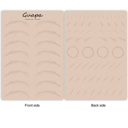 Silicone Practice Skin for Permanent Makeup — Double-Sided Latex Sheet with Brows Design for Hair Stroke Training